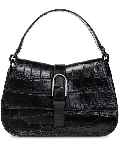Furla ‘Flow Mini’ Leather Shoulder Bag - Black