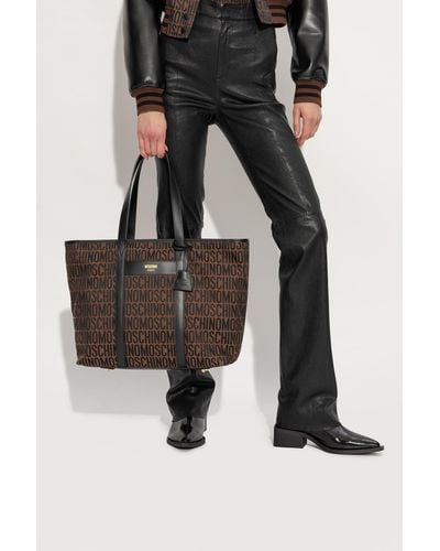 Moschino Shopper Bag With Monogram - Brown