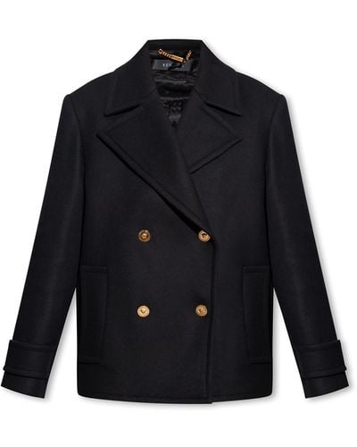 Versace Black Short Double-breasted Coat
