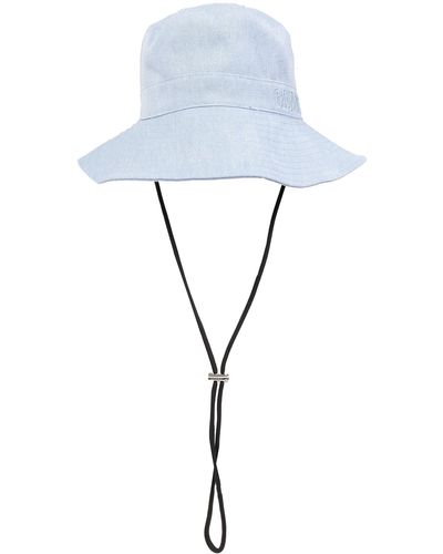 Ganni Bucket Hat With Logo - Blue
