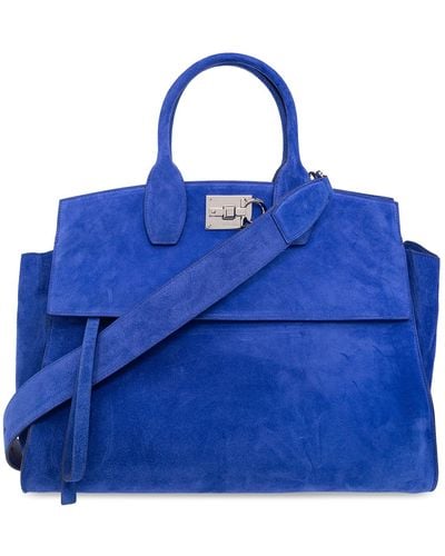 Ferragamo ‘ Studio Soft Large’ Shopper Bag - Blue