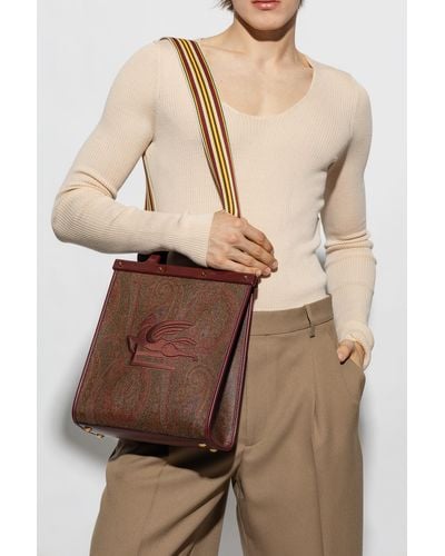 Etro Shopper Bag With Logo - Brown