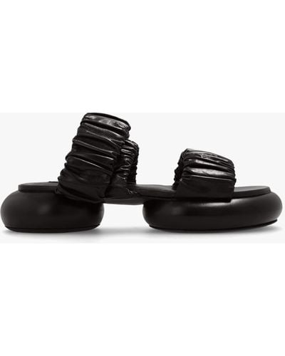 Jil Sander Leather Platform Slides - Black