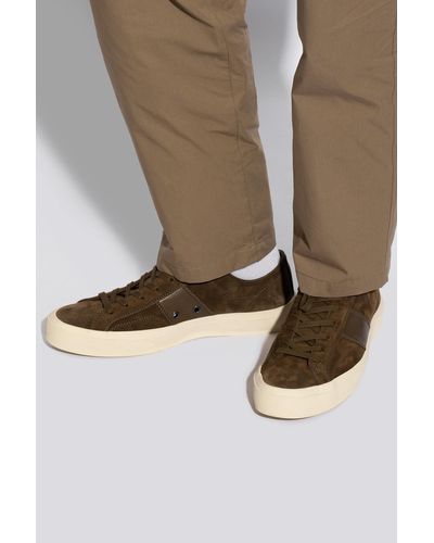 Tom Ford Leather Sneakers, - Brown