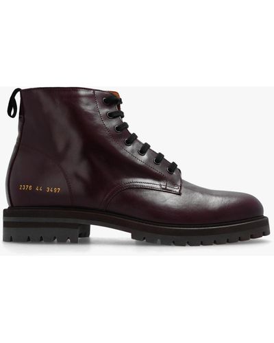 Common Projects Leather Combat Boots - Brown