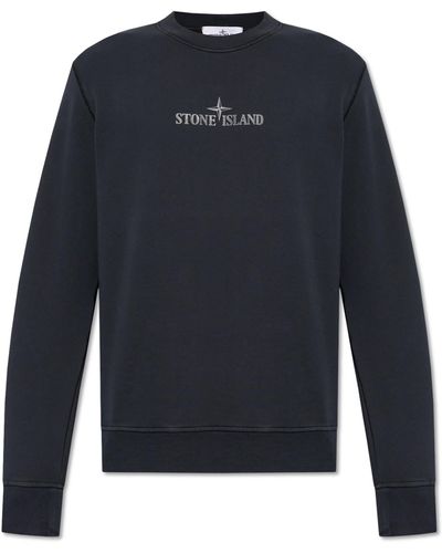 Stone Island Sweatshirt With Logo, - Blue