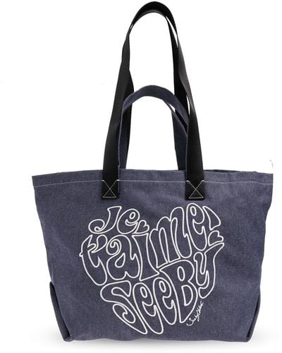 See By Chloé 'je T'aime Large' Shopper Bag, - Blue