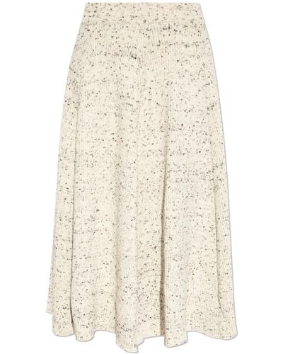Jil Sander + Wool Skirt, - White