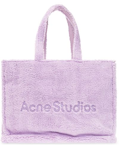 Acne Studios Shopper Bag With Logo - Purple