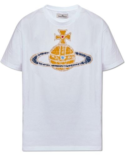 Vivienne Westwood 'time Machine' T-shirt With Print, - Grey