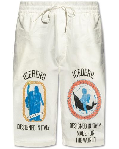 Iceberg Printed Shorts - White