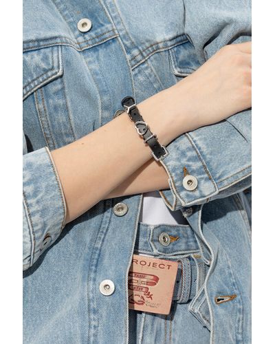 Y. Project Leather Bracelet, - Black