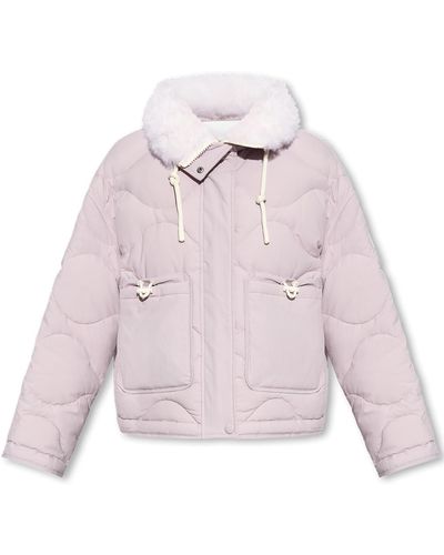 Yves Salomon Quilted Down Jacket - Pink