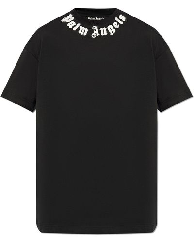 Palm Angels T-shirt With Logo, - Black