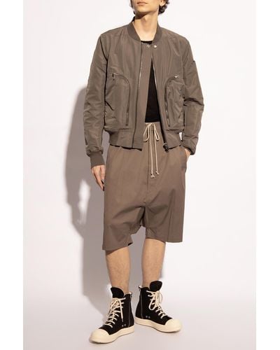 Rick Owens 'rick's Pods' Leather Shorts, - Brown