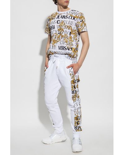 Versace Sweatpants With Logo - White