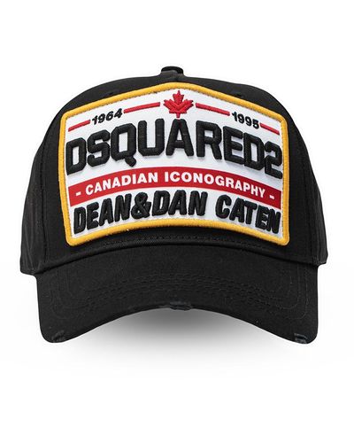 DSquared² Logo-patch Cotton Baseball Cap - Black