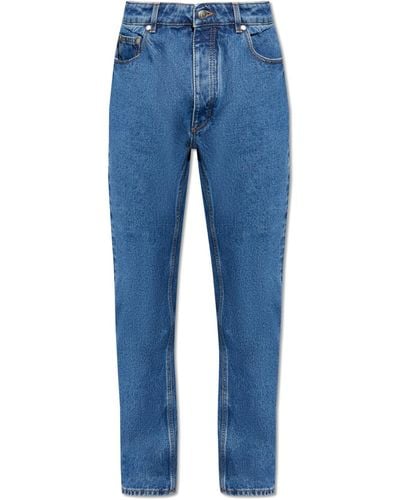 Palm Angels Jeans With Straight Legs, - Blue