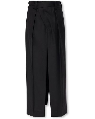 Victoria Beckham Skirt With Slits, - Black