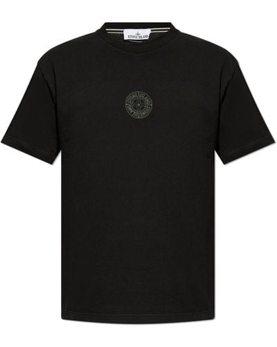 Stone Island T-Shirt With Logo - Black