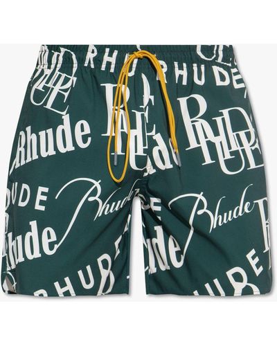 Rhude Patterned Swim Shorts - Green