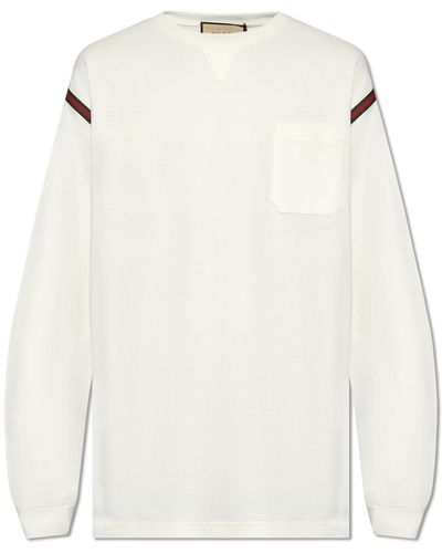 Gucci T-shirt With Long Sleeves, - White