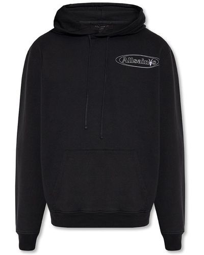 AllSaints 'simpel' Hoodie With Logo - Black