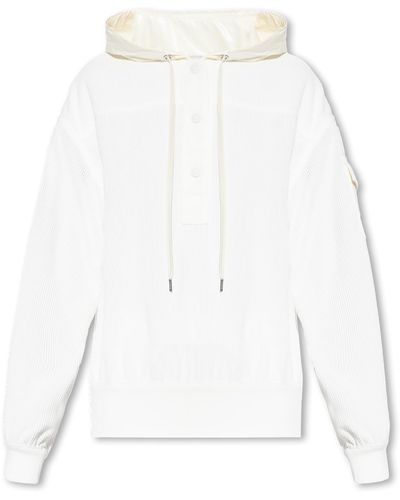 Moncler Ribbed Hoodie - White