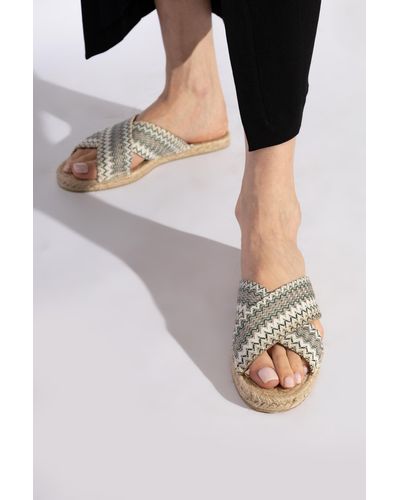 Missoni Slippers With Geometric Pattern - Natural