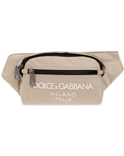 Dolce & Gabbana Belt Bag With Leopard Print In Green