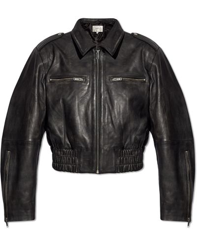 Gestuz 'gemmagz' Leather Jacket, - Black