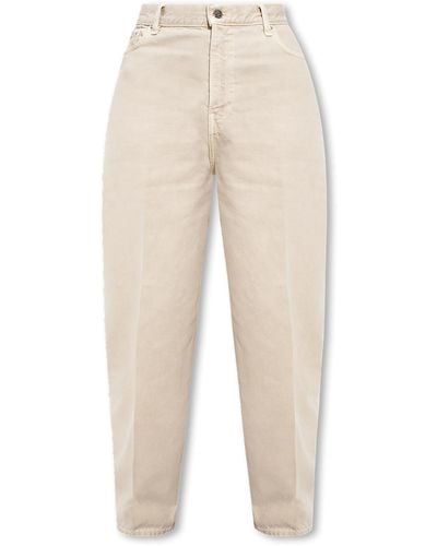 Totême Tapered Jeans With Logo - Natural