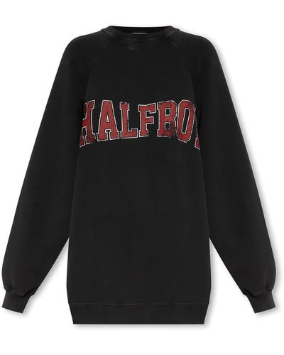 HALFBOY Cashmere Layered Crop Hoodie w/ Logo