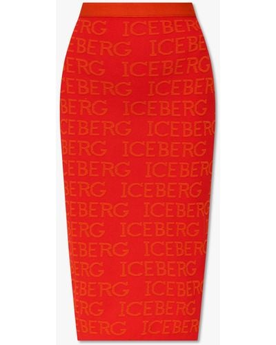 Iceberg Skirt With Logo - Red