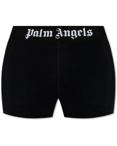 Palm Angels Shorts With Logo, - Black
