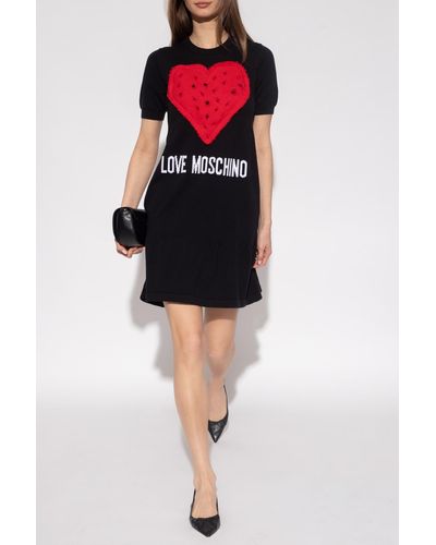 Love Moschino Dress With Logo - Black
