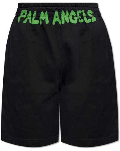 Palm Angels Printed Shorts, - Green