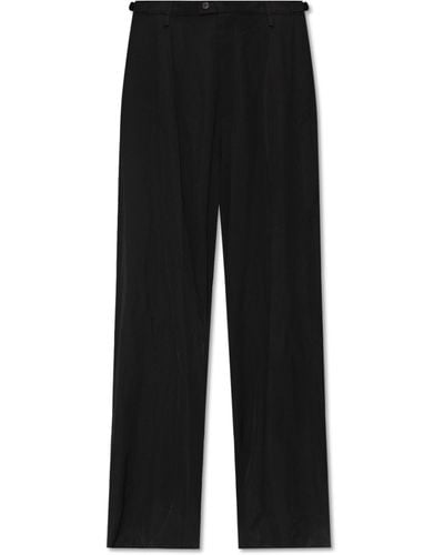 Balenciaga Pleat-front Pants, - Black