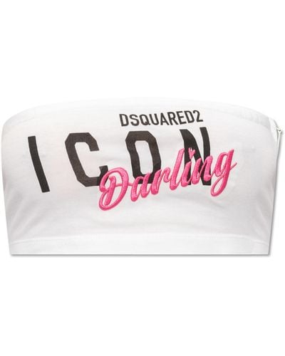 DSquared² Top With Logo - Pink