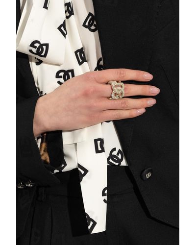 Dolce & Gabbana Crystal-embellished Ring, - Metallic