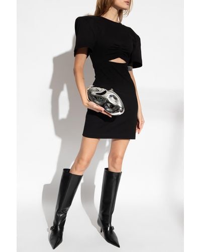 Nensi Dojaka Cotton Dress With Cutout - Black