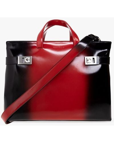 Ferragamo Shoulder Bag With Logo - Red