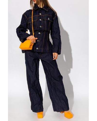 Bottega Veneta® Men's Padded Denim Jacket in Mid Blue. Shop online now.
