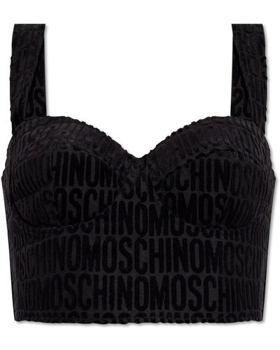 Moschino Cropped Tank Top - Black