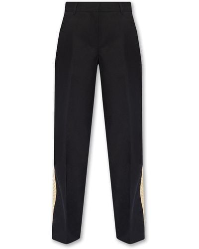 Palm Angels Trousers With Side Stripes, - Black