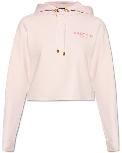 Balmain Sweatshirt With Logo, - Pink