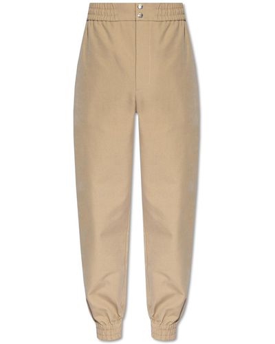 Alexander McQueen Cotton Trousers - Natural