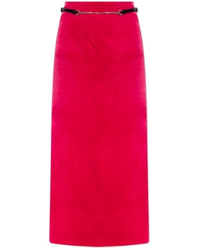 Gucci Velvet Skirt - Red