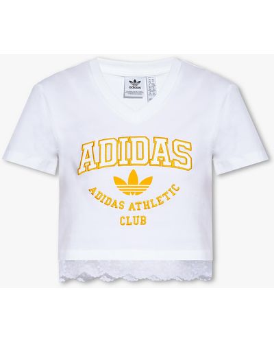 adidas Lace-Trimmed T-Shirt - White