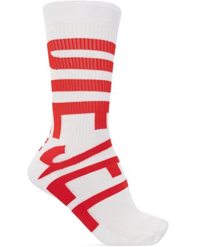 DIESEL 'skm-ray' Socks With Logo - Red